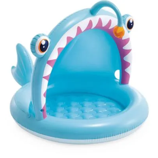 Бассейн надувной детский с тентом и надувным дном "Рыбка", intex, 58419 NP