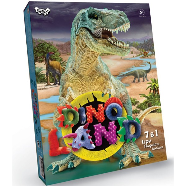 Набор игр и экспериментов Danko Toys 7 в 1 "Dino Land 7в1" игры, творчество, эксперименты DL-01-01U
