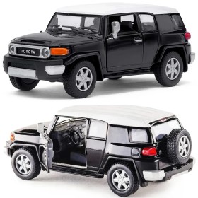 Металлическая машинка Kinsmart 1:36 Toyota FJ Cruiser KT5343W, инерционная в коробке / Цвет ЧЕРНЫЙ