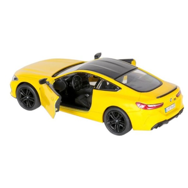 Машинка металлическая Kinsmart 1:38 BMW M8 Competition Coupe KT5425W инерционная, двери открываются / желтый