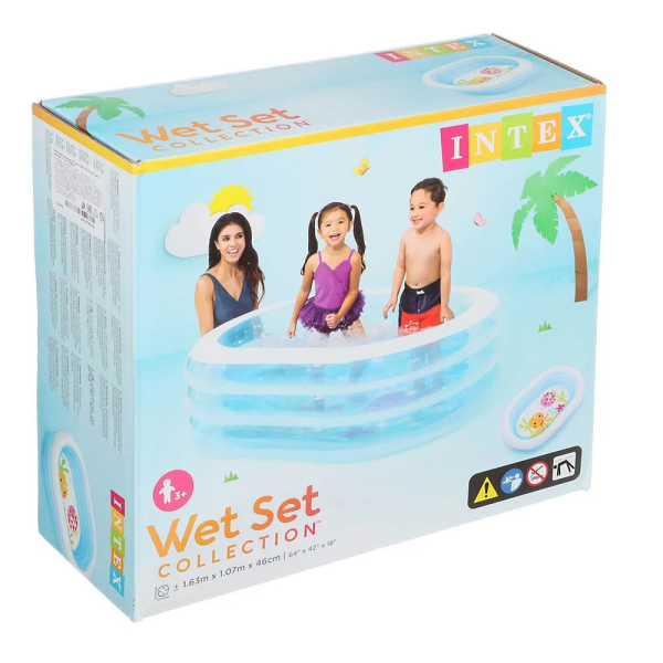 Басейн надувний дитячий INTEX 57482NP "Морські друзі" 163x107x46 см, 238 л,