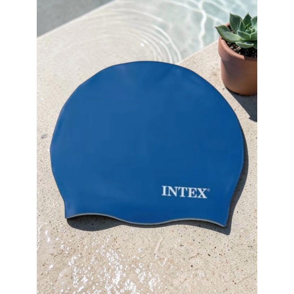 Шапка для плавання із силікону, від 8 років, 55992 INTEX Синя