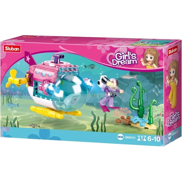 Конструктор Sluban Girls Dream M38-B0921D Підводний човен, 117 деталей, 1 фігурка
