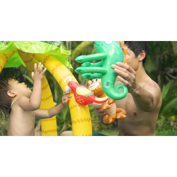 Надувной бассейн Intex 58417 NP "Тропический остров", с навесом, 45 л, для детей 1-3 лет