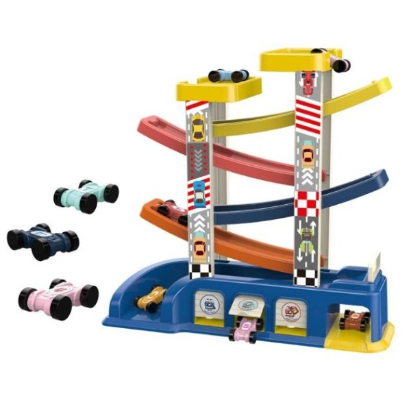 Автотрек 6606 с машинками "Скоростной спуск" 6 уровней, с гаражом