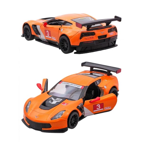 Металлическая модель машинки Kinsmart Corvette C7. R Race Car 2016 - оранжевая