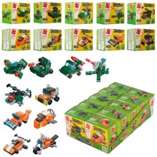 Конструктор Qman 2106 Транспорт 10 шт в дисплее (10 видов), от 30 деталей