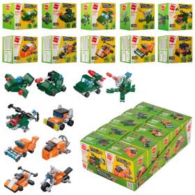 Конструктор Qman 2106 Транспорт 10 шт в дисплее (10 видов), от 30 деталей