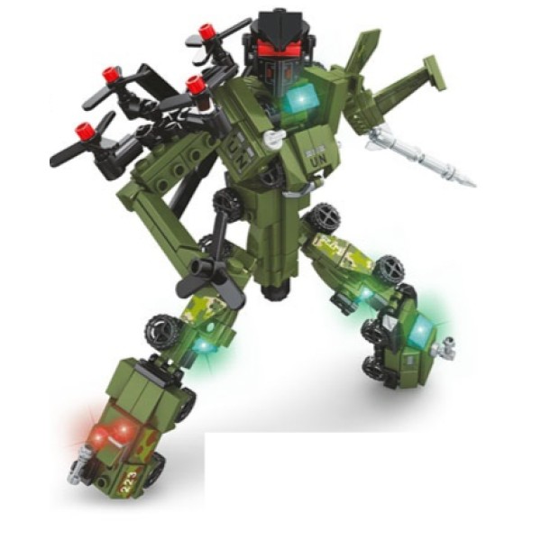 Конструктор Kids Bricks Военный транспорт 8в1 Трансформер 440 деталей KB208 (Комплект - 8 конструкторов)