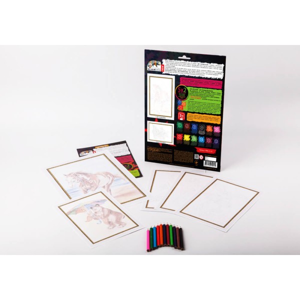 Творческий набор для раскрашивания карандашами по номерам PBN-01-03