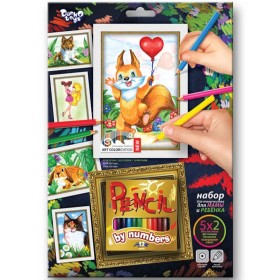 Творческий набор для раскрашивания карандашами по номерам PBN-01-06