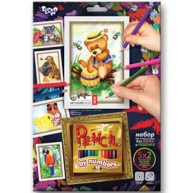 Творческий набор для раскрашивания карандашами по номерам PBN-01-08