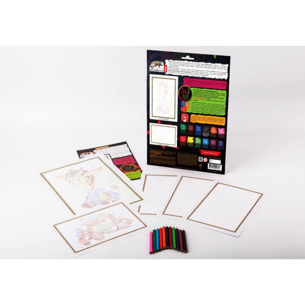 Творческий набор для раскрашивания карандашами по номерам PBN-01-09