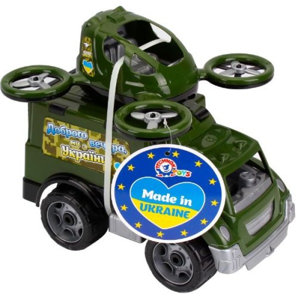 Игрушечный набор, Военный автомобиль и квадрокоптер 7792