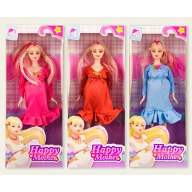 Лялька 2030-80A (1892429) (120шт/2) вагітна, 3 кольори, в коробці 13*6*32 см