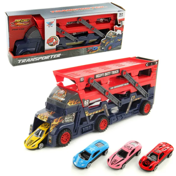 Игрушечный автовоз-трансформер с гоночным запуском K140A11