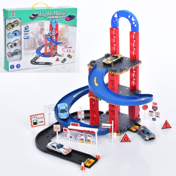 Игровой набор Паркинг 3 этажа 4 машинки 0908-71A
