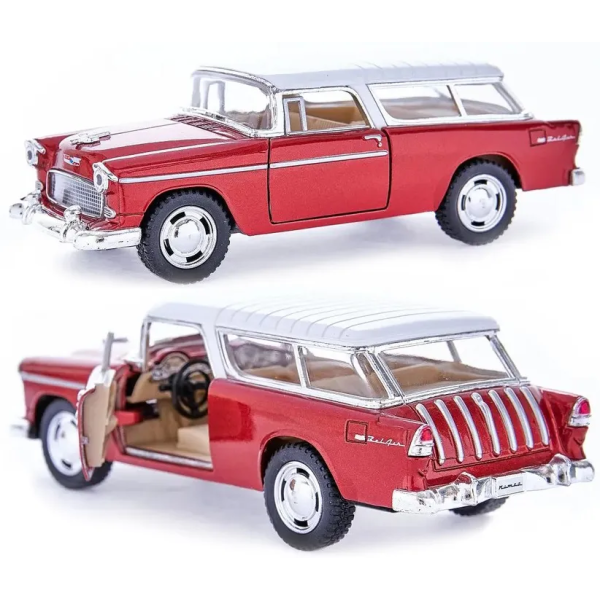 Машинка металлическая Kinsmart 1:40 1955 Chevy Nomad KT5331W инерция / Бордово-белый
