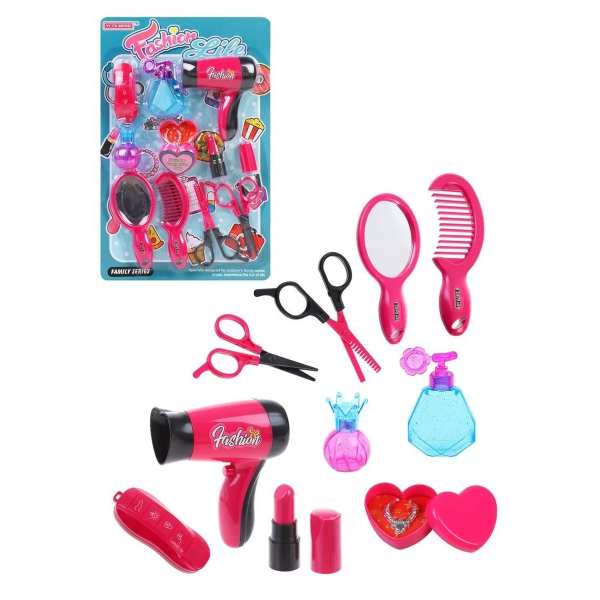 Детский набор парикмахера и стилиста 58497 с феном, ножницами и аксессуарами (на планшетке)