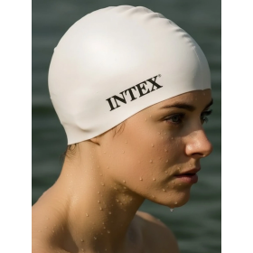 Шапочка для плавания из силикона, от 8 лет, 55992 INTEX Белая