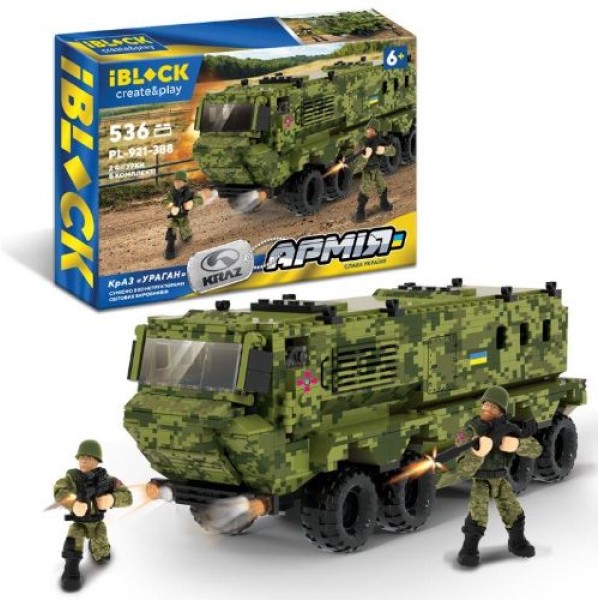 Конструктор IBLOCK Армия КрАЗ "УРАГАН" 536 деталей PL-921-388