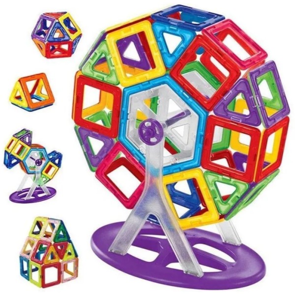 Магнитный конструктор IBLOCK "Колесо обозрения", 46 деталей (PL-920-05)