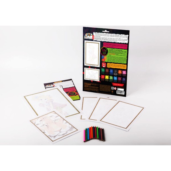 Творческий набор для раскрашивания карандашами по номерам PBN-01-10