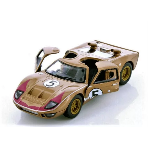Машинка металлическая Kinsmart 1:32 1966 Ford GT40 MKII KT5427WF инерционная, двери открываются / Золотой