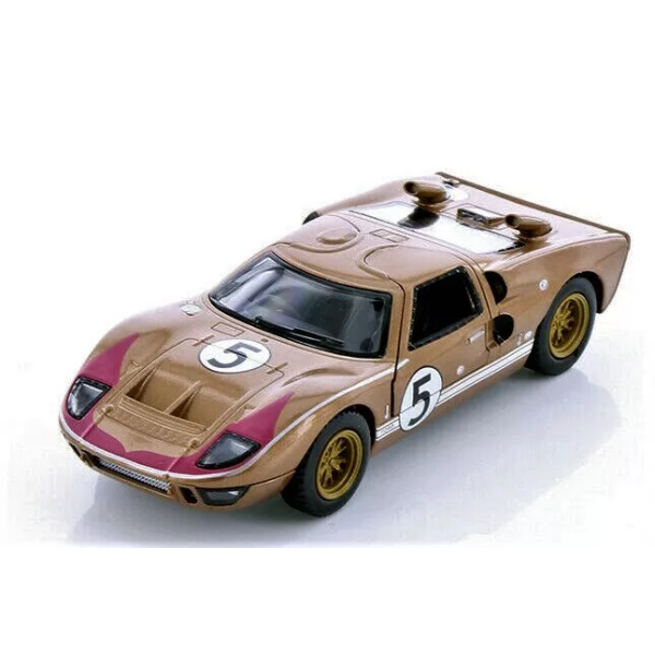 Машинка металлическая Kinsmart 1:32 1966 Ford GT40 MKII KT5427WF инерционная, двери открываются / Золотой