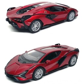 Машинка металлическая Kinsmart 1:40 2018 Lamborghini Sian FKP 37 KT5431W инерционная, двери открываются / Бордовый