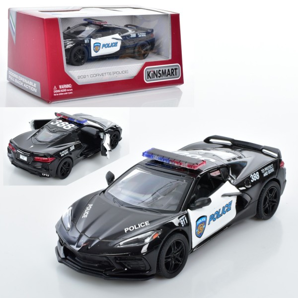 Модель машини KINSMART "2021 Corvette (Police)" KT5432WP інерція 1:36