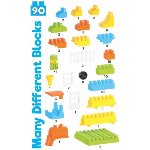 Конструктор детский блочный разноцветный 90 деталей 6535 6573