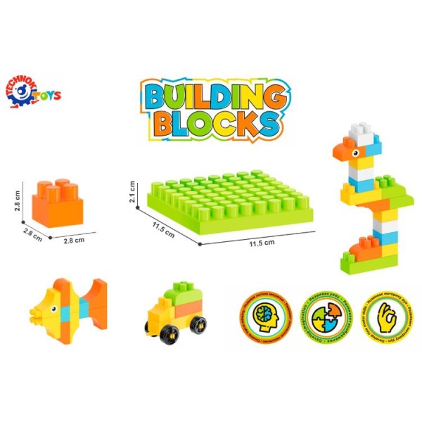 Конструктор детский блочный разноцветный 90 деталей 6535 6573