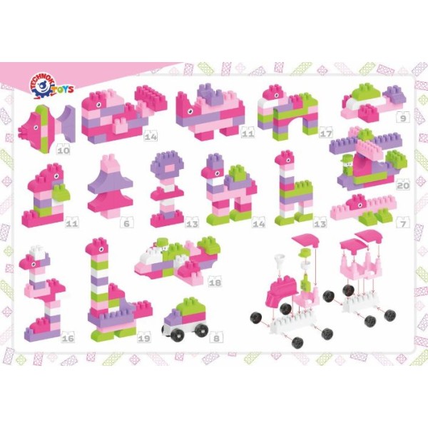 Конструктор детский блочный разноцветный 90 деталей 6535