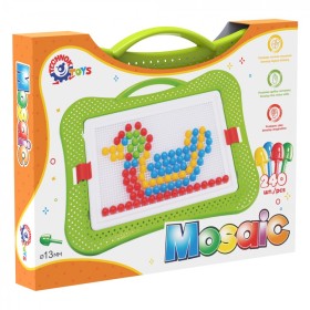 Мозаика 5 ТехноК (арт. 3374) на 240 деталей (13 мм) в кейсе-саквояже для детей от 5 лет