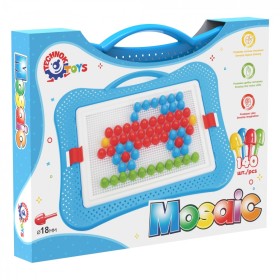 Мозаика 6 ТехноК (арт. 3381) на 140 деталей (18 мм) в кейсе-саквояже для детей от 5 лет