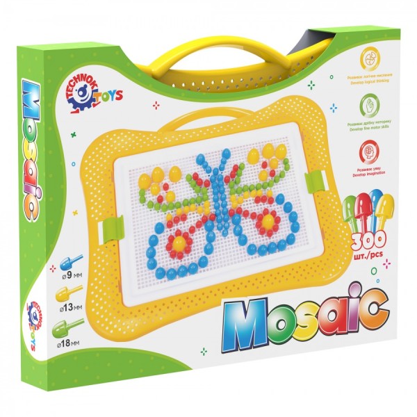 Мозаика 7 ТехноК (арт. 2100) — набор 300 фишек разного размера (9, 13, 18 мм) в кейсе