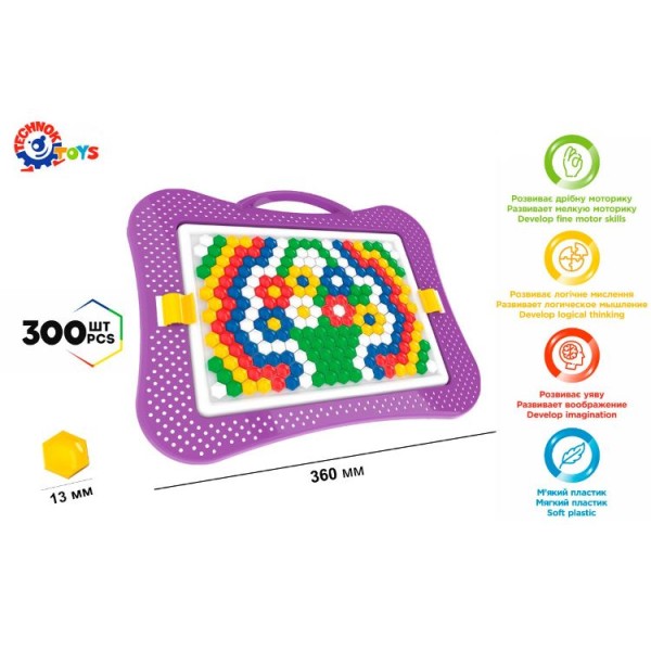Мозаика красочная ТехноК 300 фишек 4722