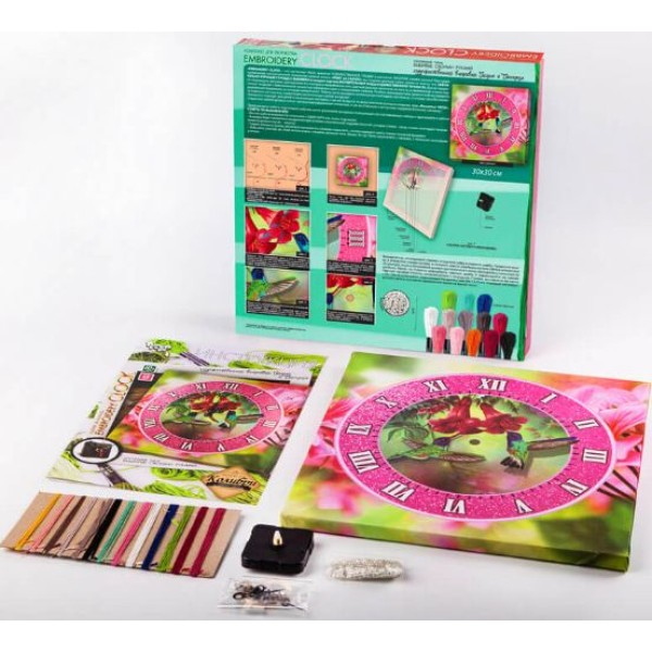 Набор для вышивки и создания часов 'Колибри' (Embroidery Clock ЕС-01-04)