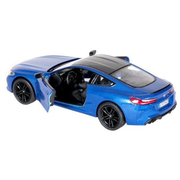 Машинка металлическая Kinsmart 1:38 BMW M8 Competition Coupe KT5425W инерционная, дверь открывается / синий