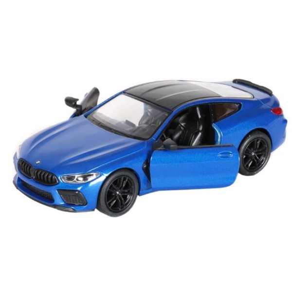 Машинка металлическая Kinsmart 1:38 BMW M8 Competition Coupe KT5425W инерционная, дверь открывается / синий