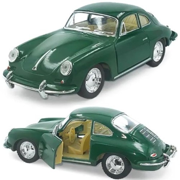 Машинка металева Porsche 356 B Carrera 2 Kinsmart 1:32 інерційна KT5398W зелений колір