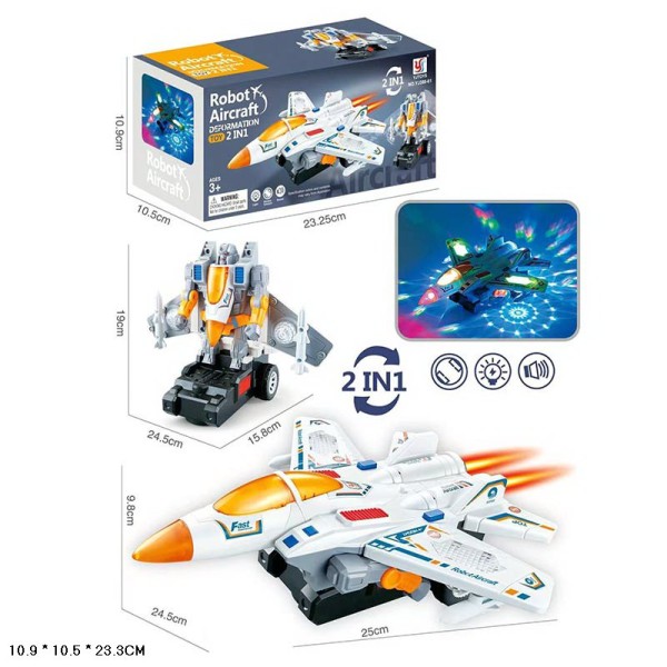 Робот-трансформер Самолет Истребитель (свет, звук, движение) YJ388-61