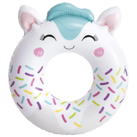 Круг детский надувной для плавания "Котенок", 84 см х 76 см, от 8 лет, до 40 кг, белый, 59266NP INTEX