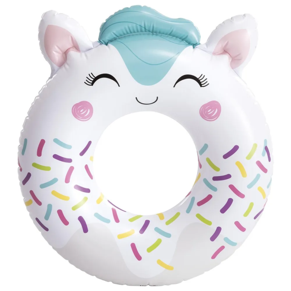 Круг детский надувной для плавания "Котенок", 84 см х 76 см, от 8 лет, до 40 кг, белый, 59266NP INTEX