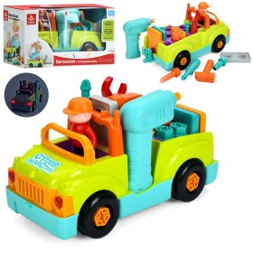 Развивающая игрушка машинка-конструктор Hola (свет, шуруповерт, звук на украинском) 6109