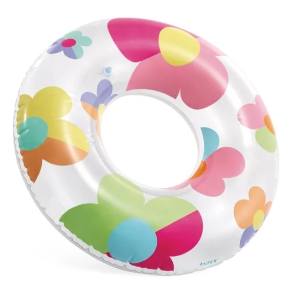 Надувной круг для плавания "Яркие цветы" 81 см от 8 лет Синий Intex 59259NP