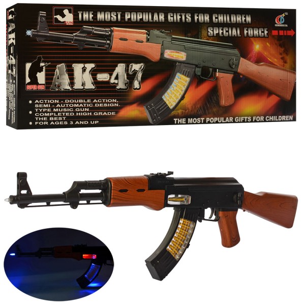 Игрушечный АК-47 с Светом и Звуком на Батарейках 800B-1-2