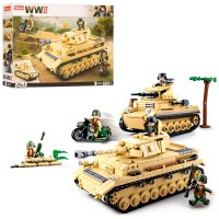 Конструктор Sluban M38-B0693 WW2 Друга світова війна Танк PzKpfw IV та Wespe (ОСА) 543 деталі