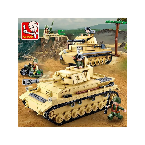 Конструктор Sluban M38-B0693 WW2 Друга світова війна Танк PzKpfw IV та Wespe (ОСА) 543 деталі
